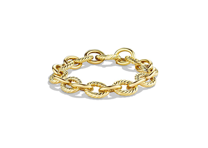 Gold Plated Twisted Link Chain Bracelet